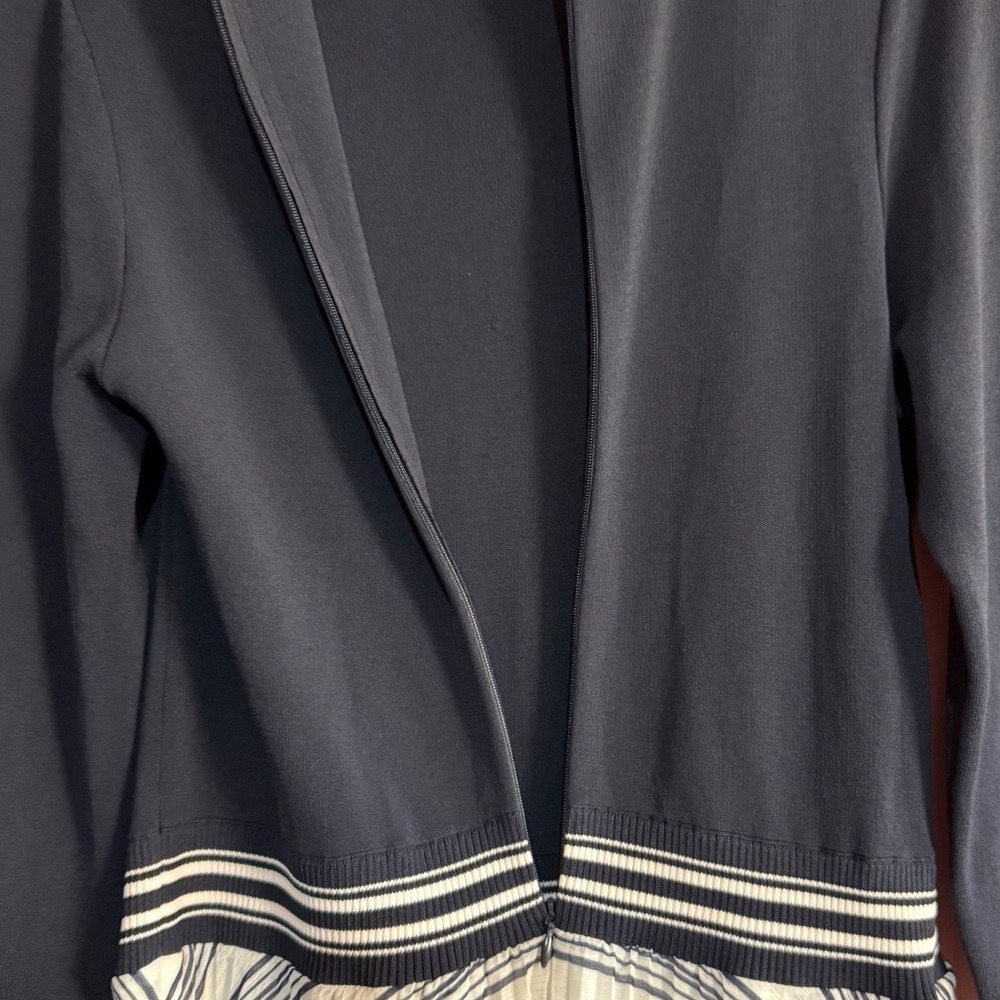 Ted Baker LANTAI Pleated Midi Dress Size 4 Navy White Striped Preppy Sporty Luxe - Picture 8 of 11